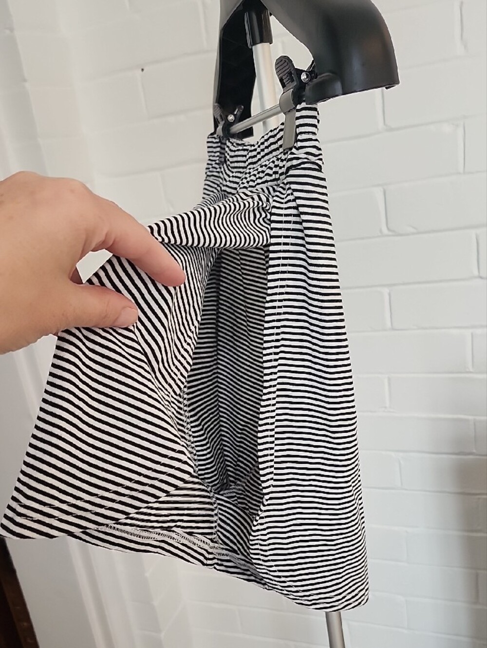 Striped Crop Tee & Shorts Sleep Set, Large - Picture 9 of 9